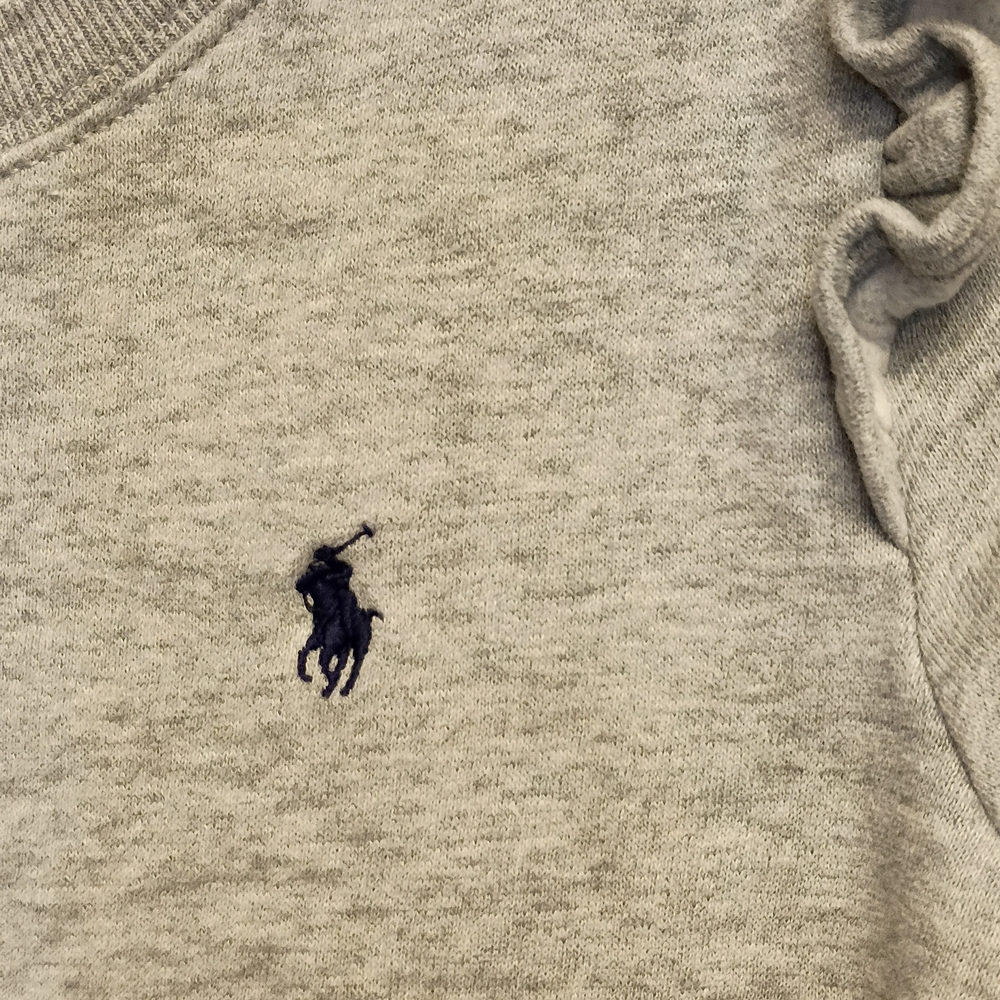Girls Polo by Ralph Lauren Ruffle Shoulder Sweatshirt Heather Gray - Picture 6 of 10